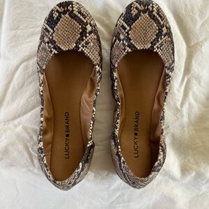 Lucky Brand Brown Snakeskin Flats